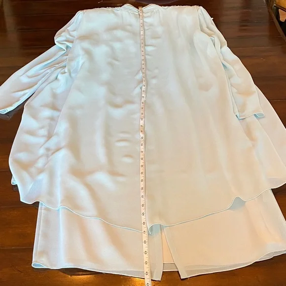 Vintage Ursula of Switzerland Formal Dress Sea Foam Blue Green Mother Of Bride - Picture 12 of 14